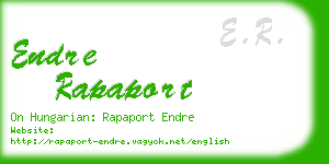 endre rapaport business card